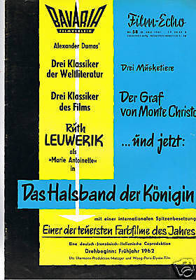 FILM-ECHO FILMWOCHE magazine side cover Issue 58  1961