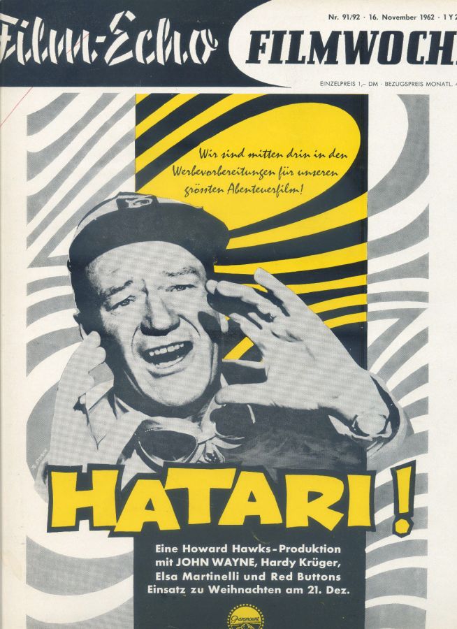 FILM-ECHO FILMWOCHE magazine side cover Issue 91/92 16 November 1962