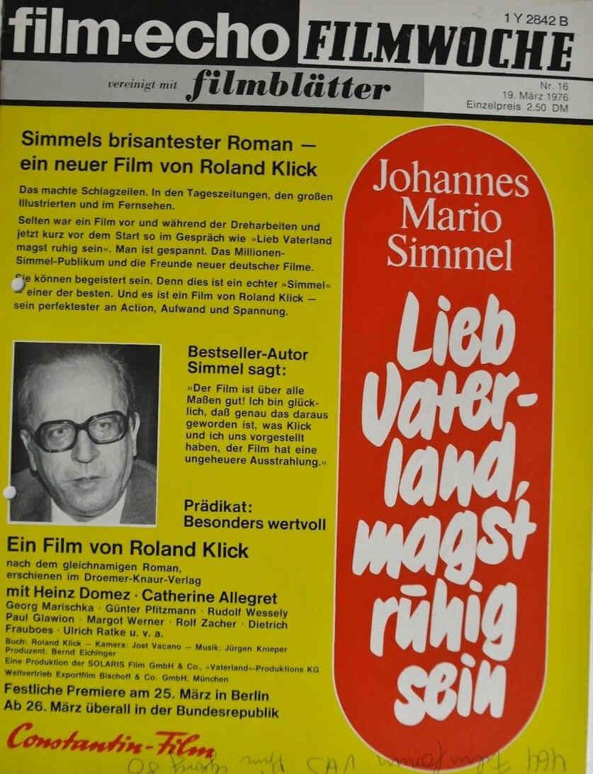 FILM-ECHO FILMWOCHE magazine side cover Issue 16 19 March 1976