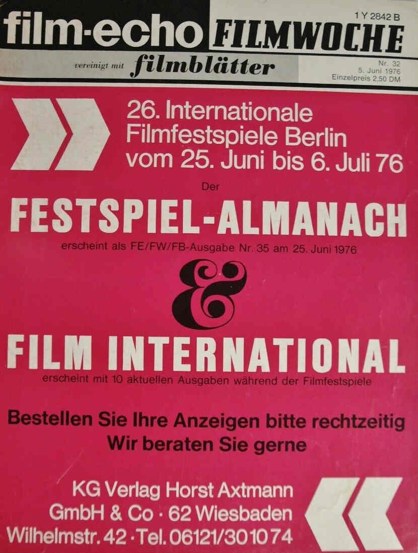 FILM-ECHO FILMWOCHE magazine side cover Issue 32 5 June 1976