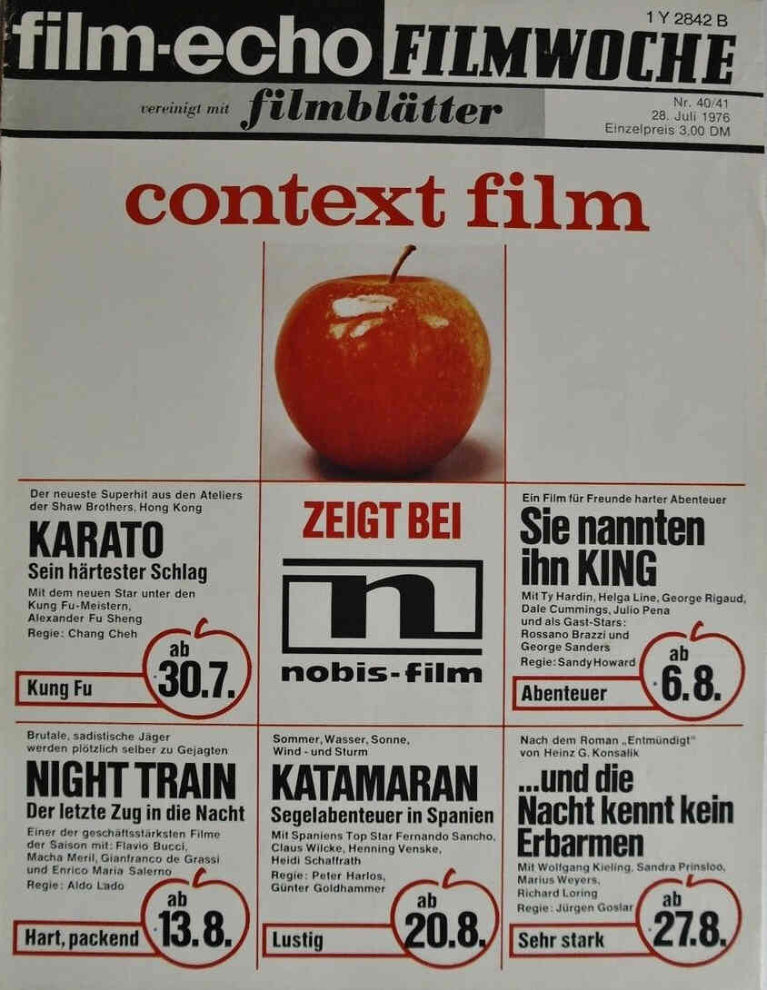 FILM-ECHO FILMWOCHE magazine side cover Issue 40/41 28 July 1976