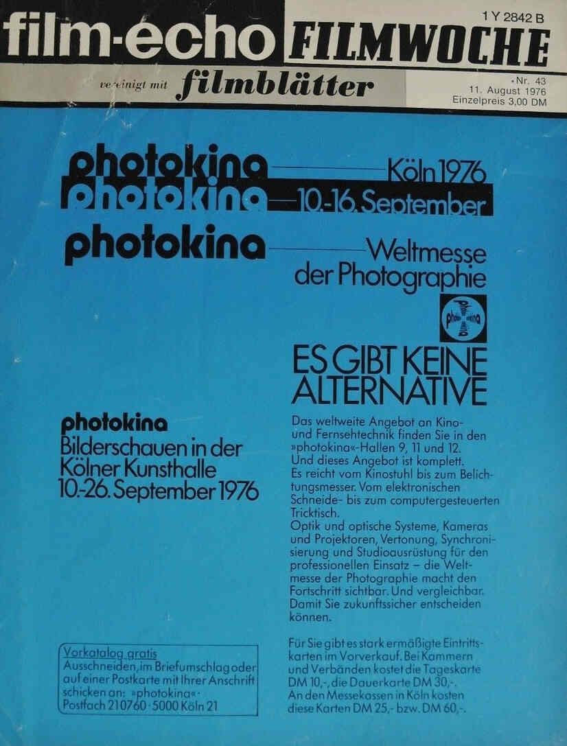 FILM-ECHO FILMWOCHE magazine side cover Issue 43 11 August 1976