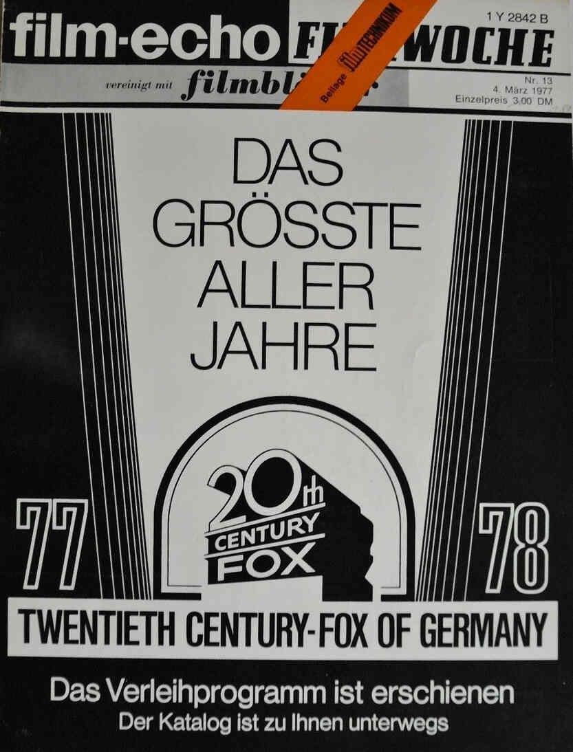 FILM-ECHO FILMWOCHE magazine side cover Issue 13 4 March 1977