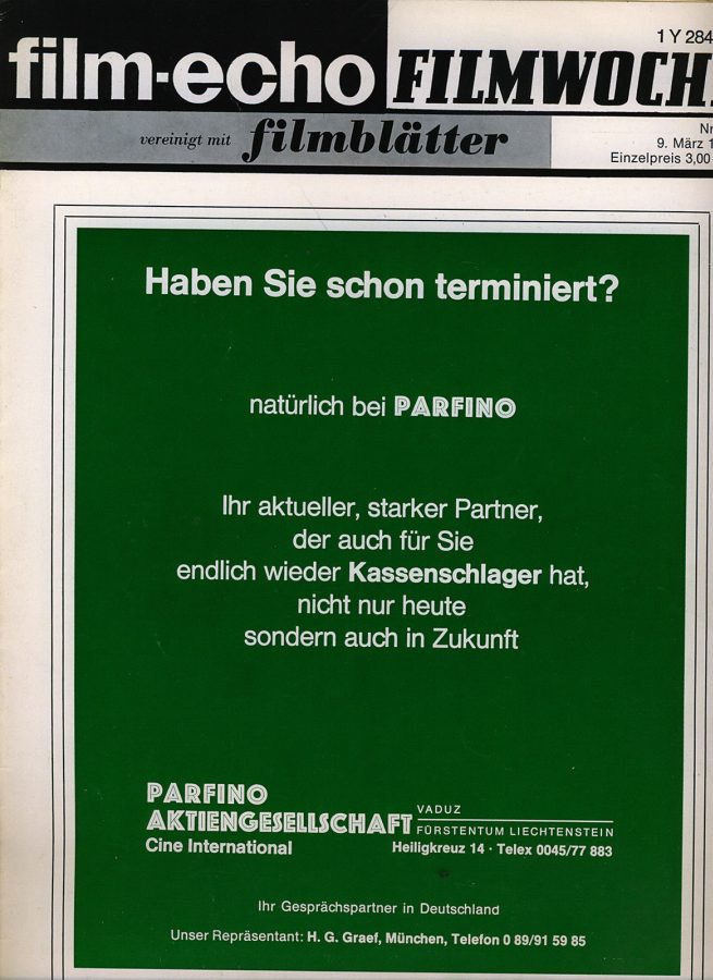 FILM-ECHO FILMWOCHE magazine side cover Issue 14 9 March 1977