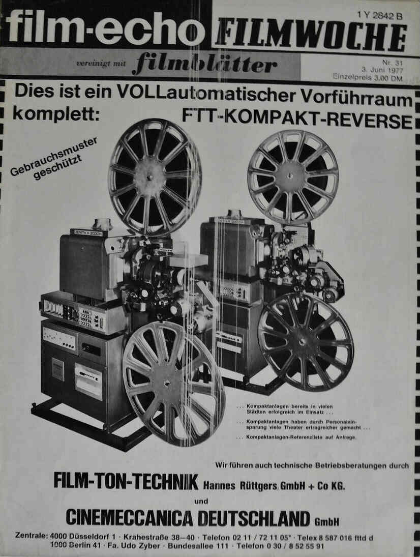 FILM-ECHO FILMWOCHE magazine side cover Issue 31 3 June 1977