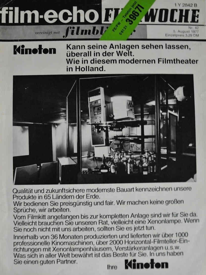 FILM-ECHO FILMWOCHE magazine side cover Issue 42 5 August 1977