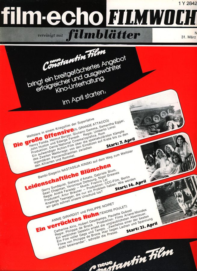 FILM-ECHO FILMWOCHE magazine side cover Issue 18 31 March 1978