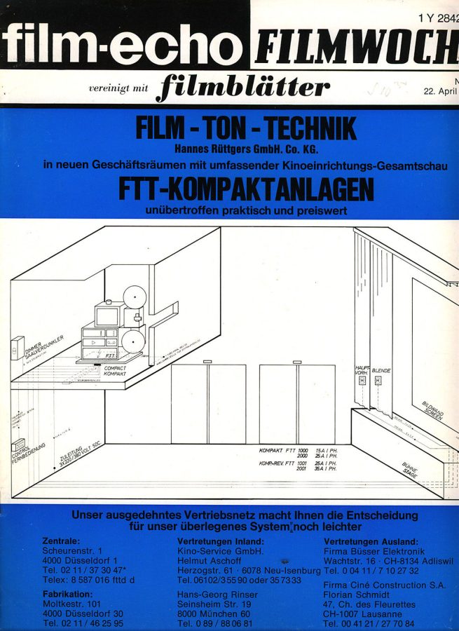 FILM-ECHO FILMWOCHE magazine side cover Issue 23 22 April 1978