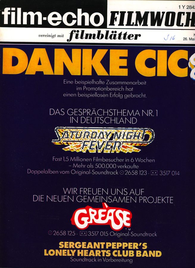 FILM-ECHO FILMWOCHE magazine side cover Issue 29 26 May 1978