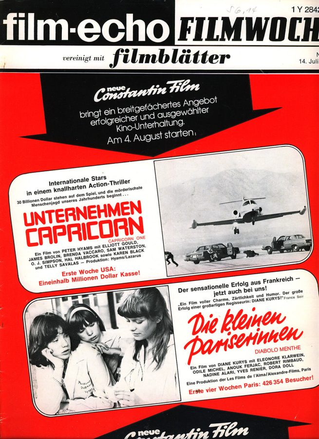 FILM-ECHO FILMWOCHE magazine side cover Issue 38 14 July 1978