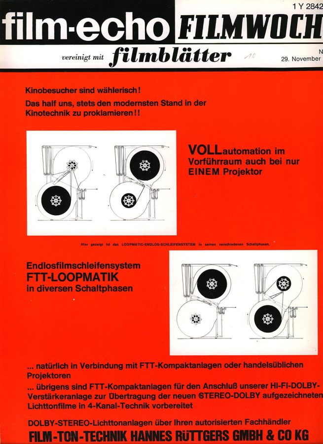 FILM-ECHO FILMWOCHE magazine side cover Issue 67 29 November 1978