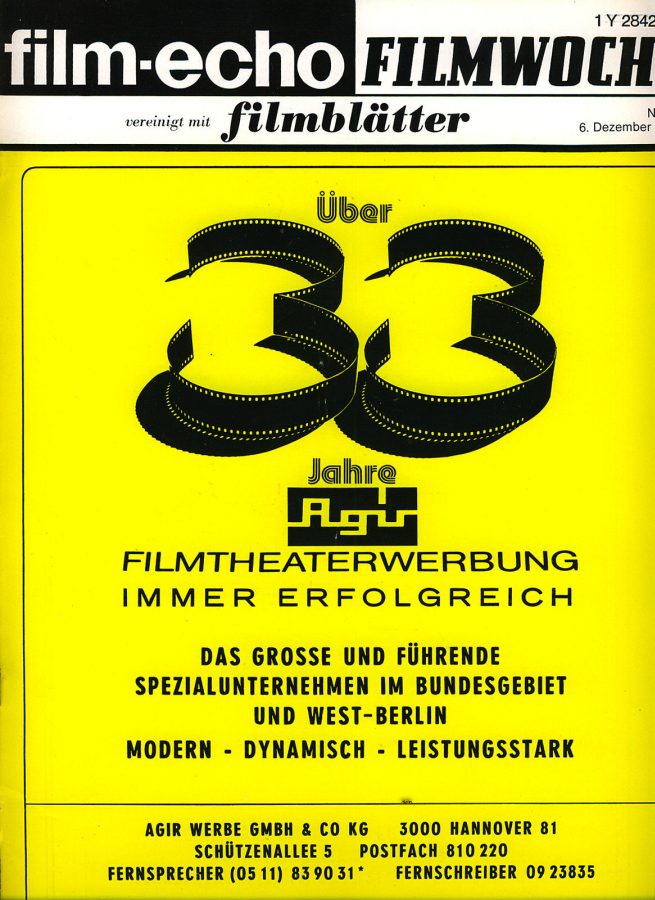 FILM-ECHO FILMWOCHE magazine side cover Issue 69 6 December 1978