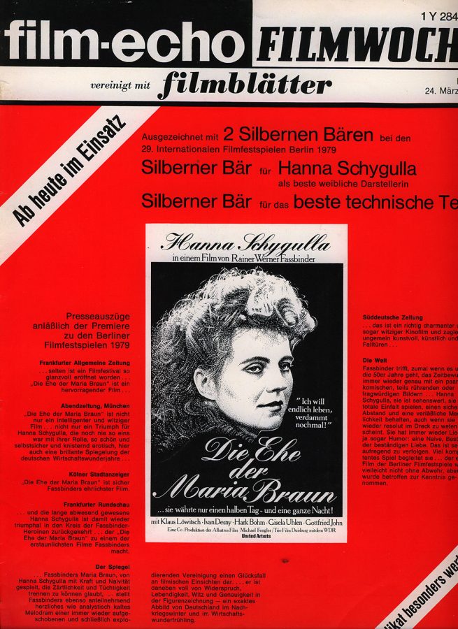 FILM-ECHO FILMWOCHE magazine side cover Issue 17 24 March 1979