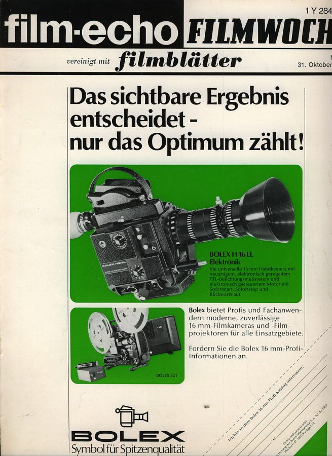 FILM-ECHO FILMWOCHE magazine side cover Issue 61 31 October 1979