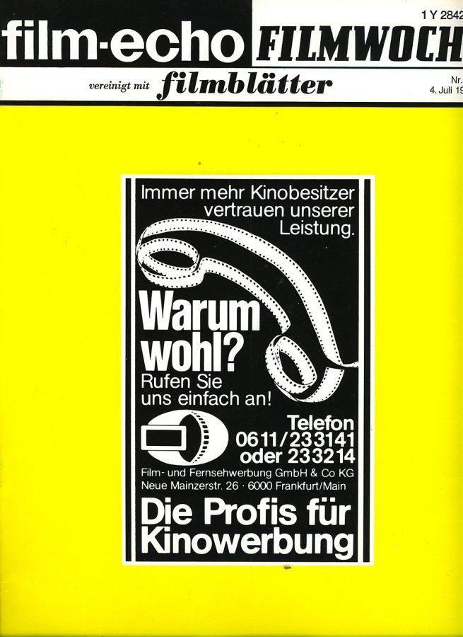 FILM-ECHO FILMWOCHE magazine side cover Issue 37 4 July 1980
