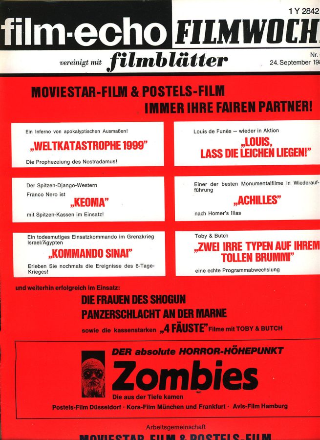 FILM-ECHO FILMWOCHE magazine side cover Issue 53 24 September 1980