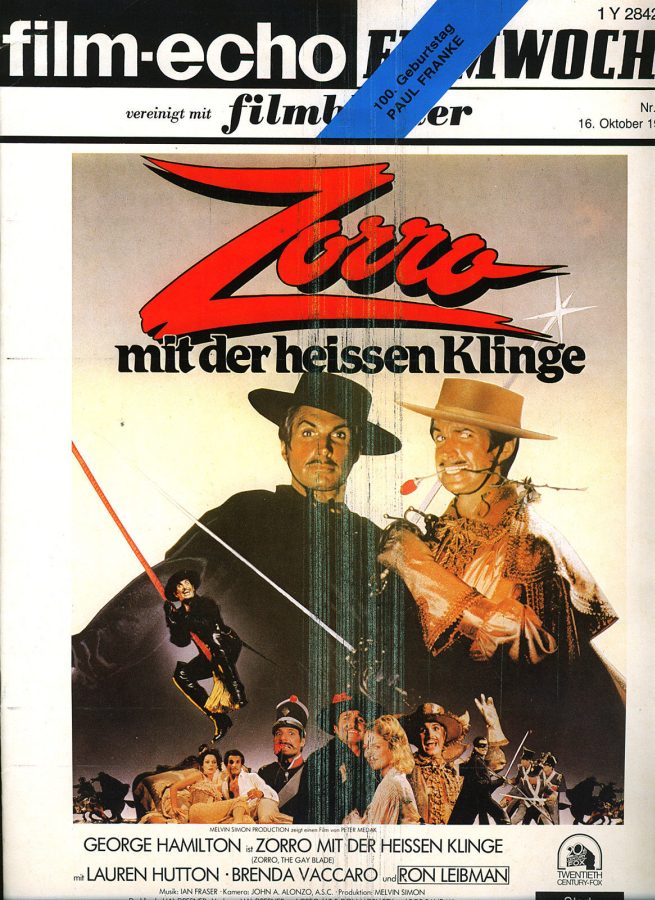 FILM-ECHO FILMWOCHE magazine side cover Issue 58 16 October 1981