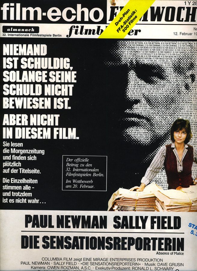 FILM-ECHO FILMWOCHE magazine side cover Issue 9 12 February 1982