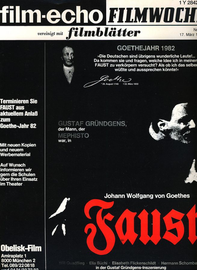 FILM-ECHO FILMWOCHE magazine side cover Issue 16 17 March 1982