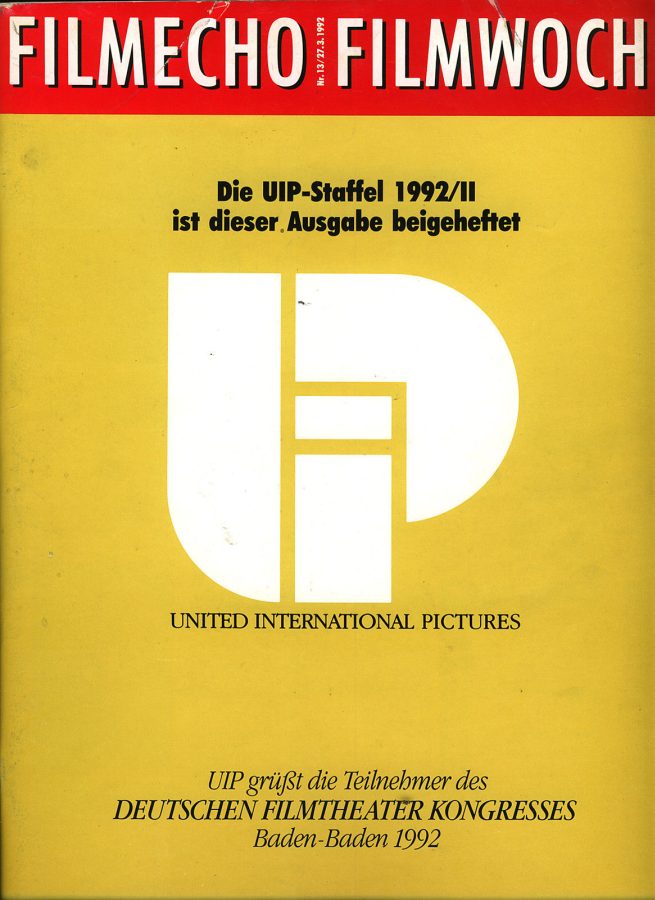 FILM-ECHO FILMWOCHE magazine side cover Issue 13 27 March 1992