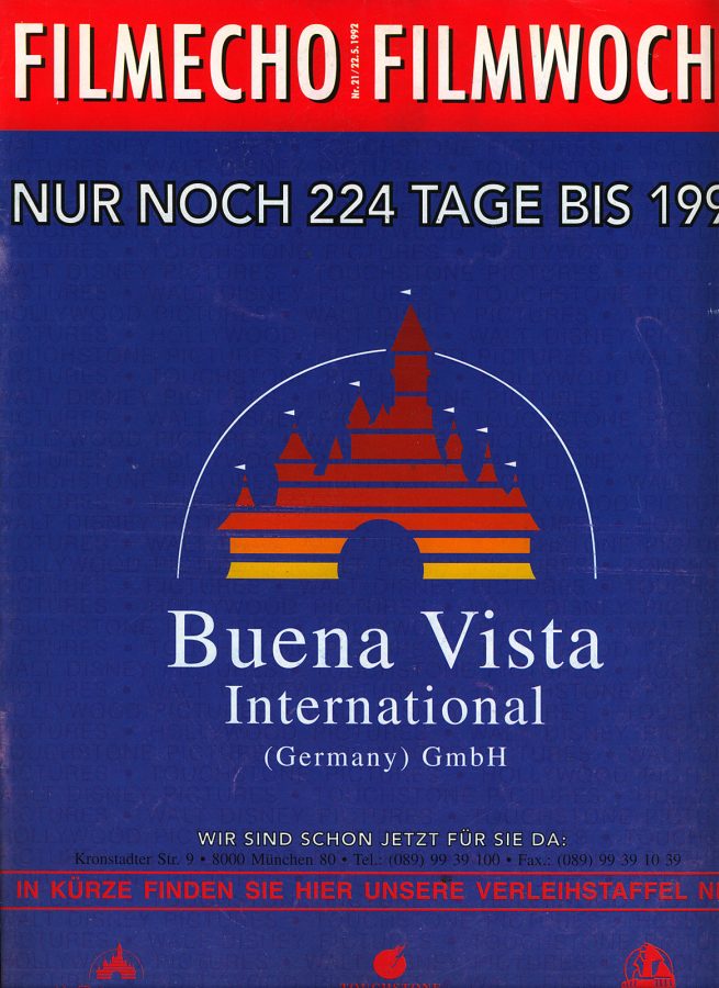 FILM-ECHO FILMWOCHE magazine side cover Issue 21 22 May 1992