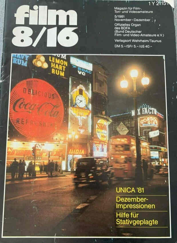FILM 8/16 UND VIDEO magazine side cover  May 1981