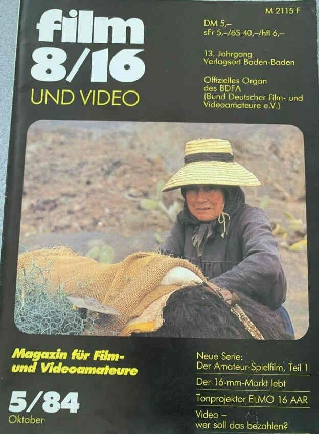 FILM 8/16 UND VIDEO magazine side cover Issue 5  October 1984