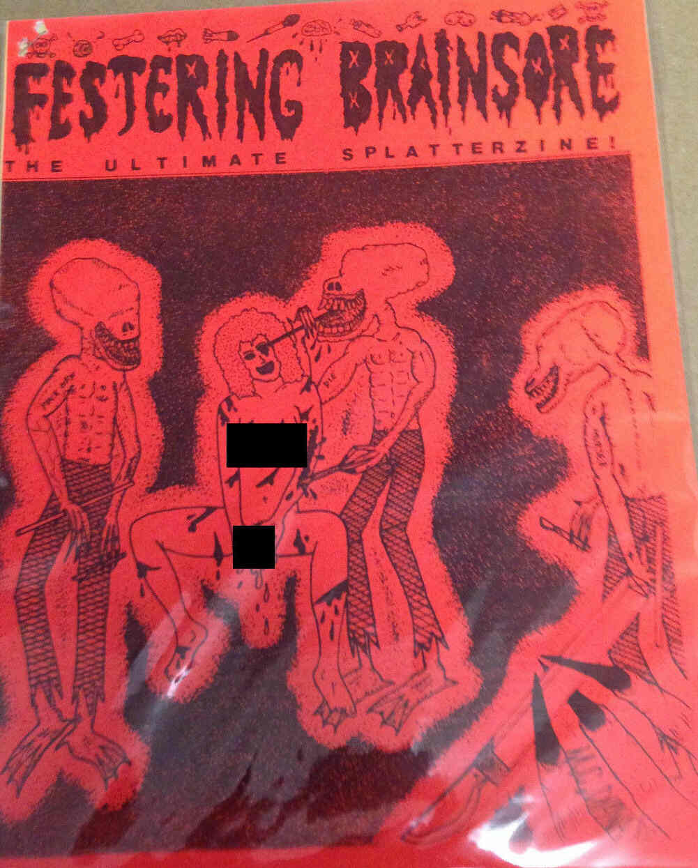 FESTERING BRAINSORE magazine side cover Issue 1  