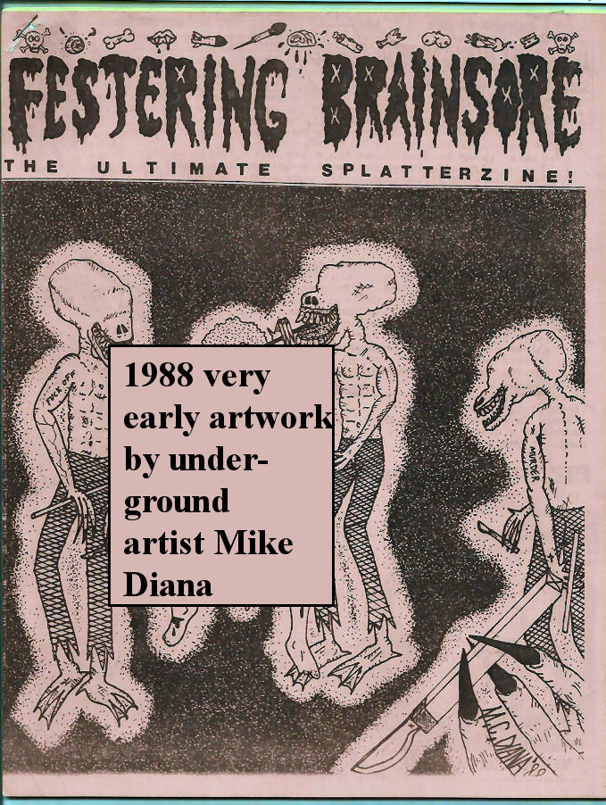 FESTERING BRAINSORE magazine side cover Issue 2  1988