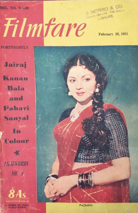 FILMFARE magazine side cover 20 February 1953