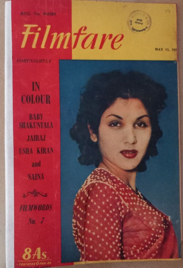 FILMFARE magazine side cover 15 May 1953