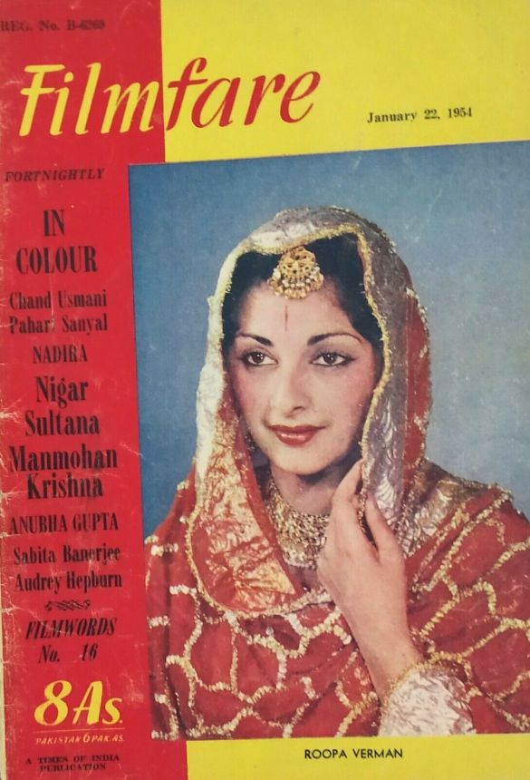 FILMFARE magazine side cover 22 January 1954