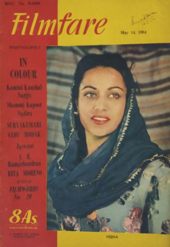 FILMFARE magazine side cover 14 May 1954