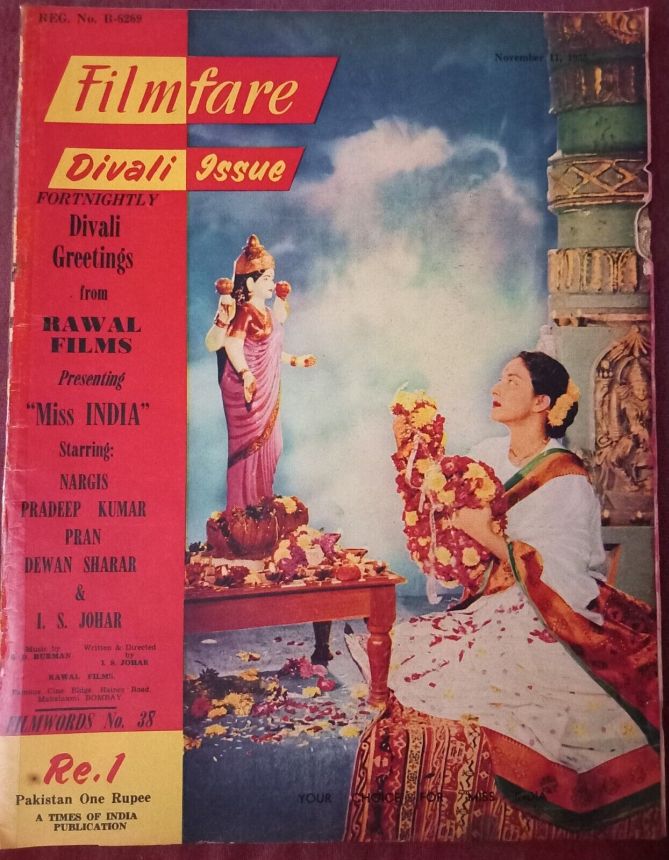 FILMFARE magazine side cover 11 November 1955