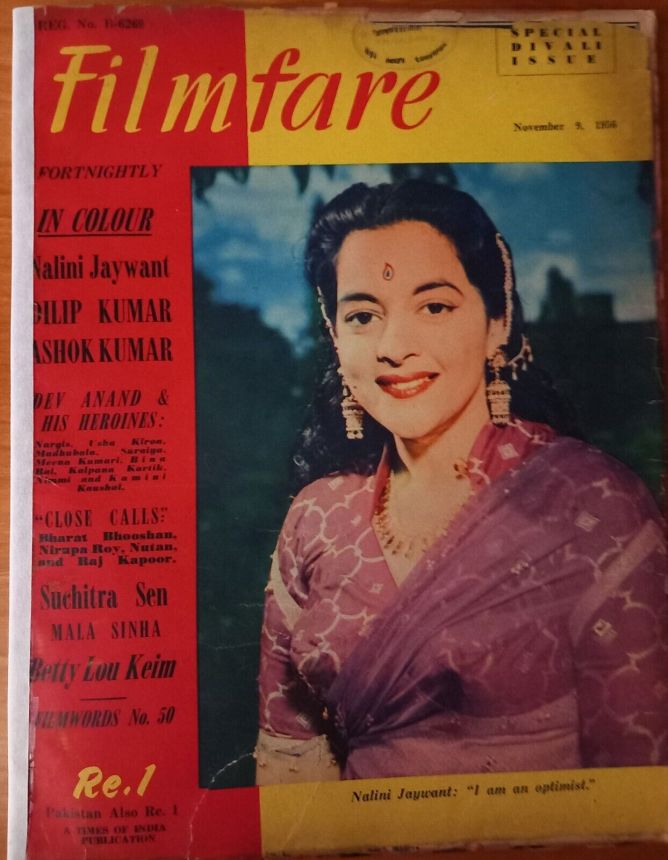 FILMFARE magazine side cover 9 November 1956