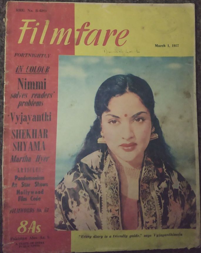 FILMFARE magazine side cover 1 March 1957