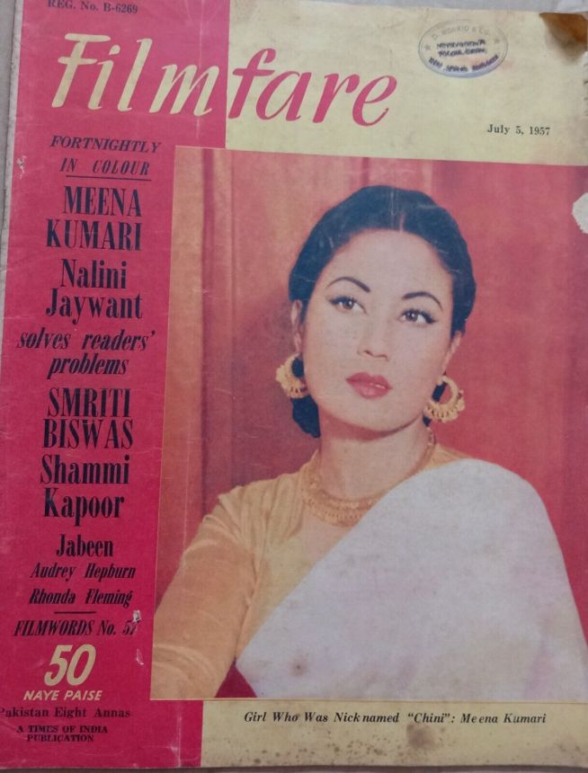 FILMFARE magazine side cover 5 July 1957