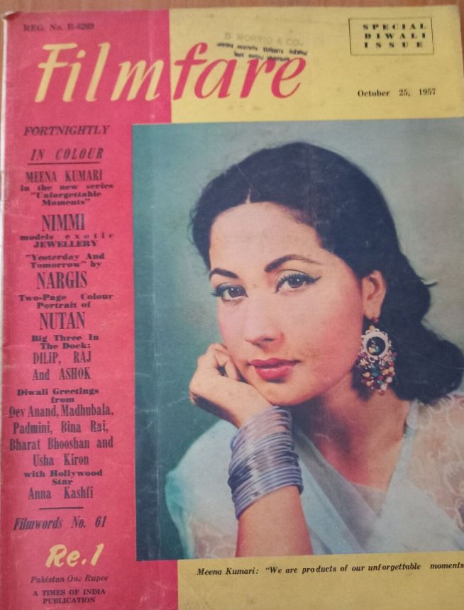 FILMFARE magazine side cover 25 October 1957
