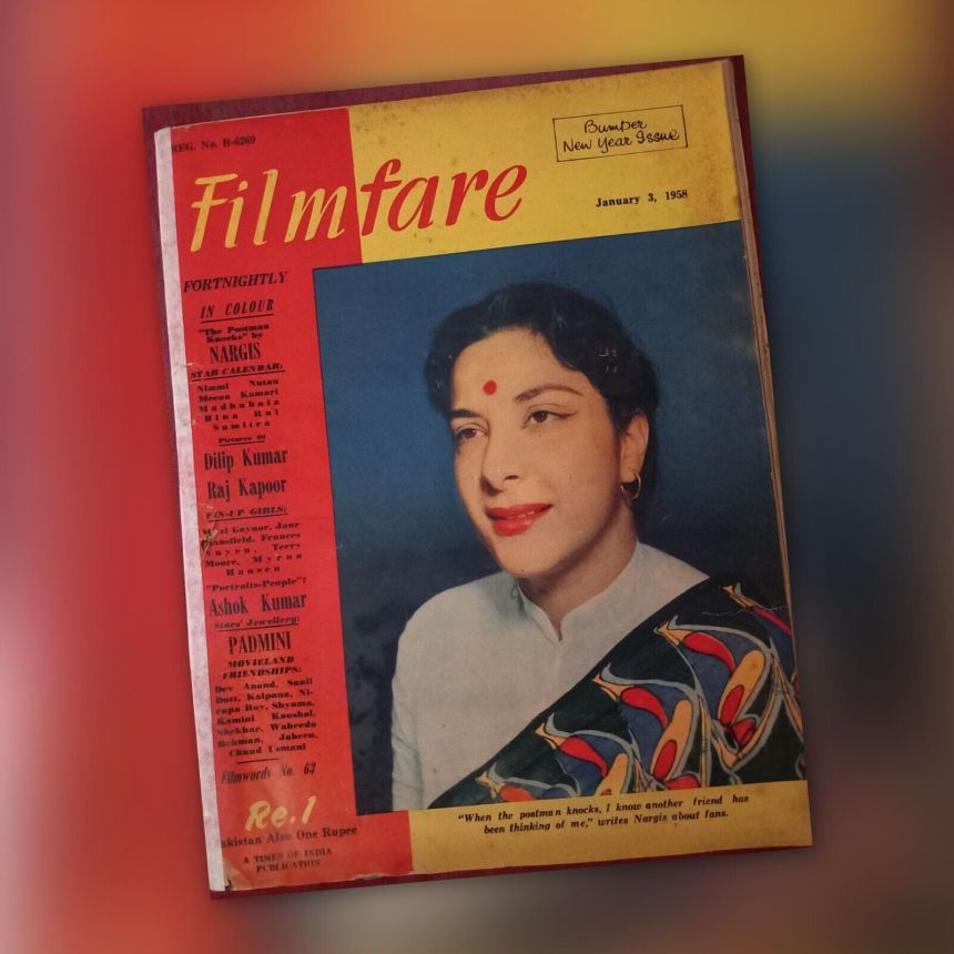 FILMFARE magazine side cover 3 January 1958
