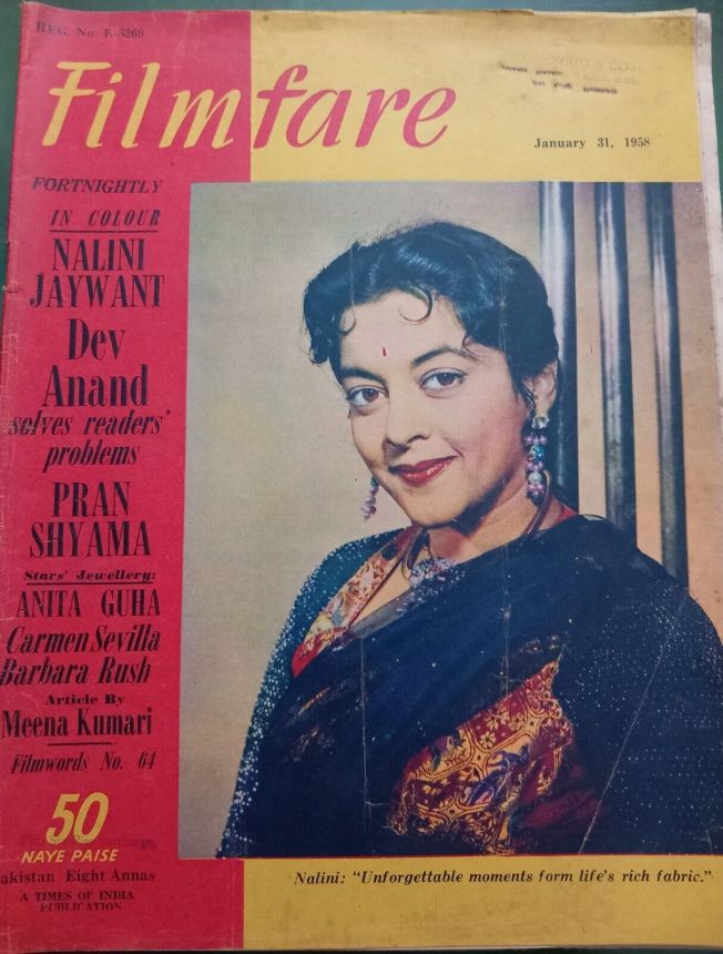 FILMFARE magazine side cover 31 January 1958