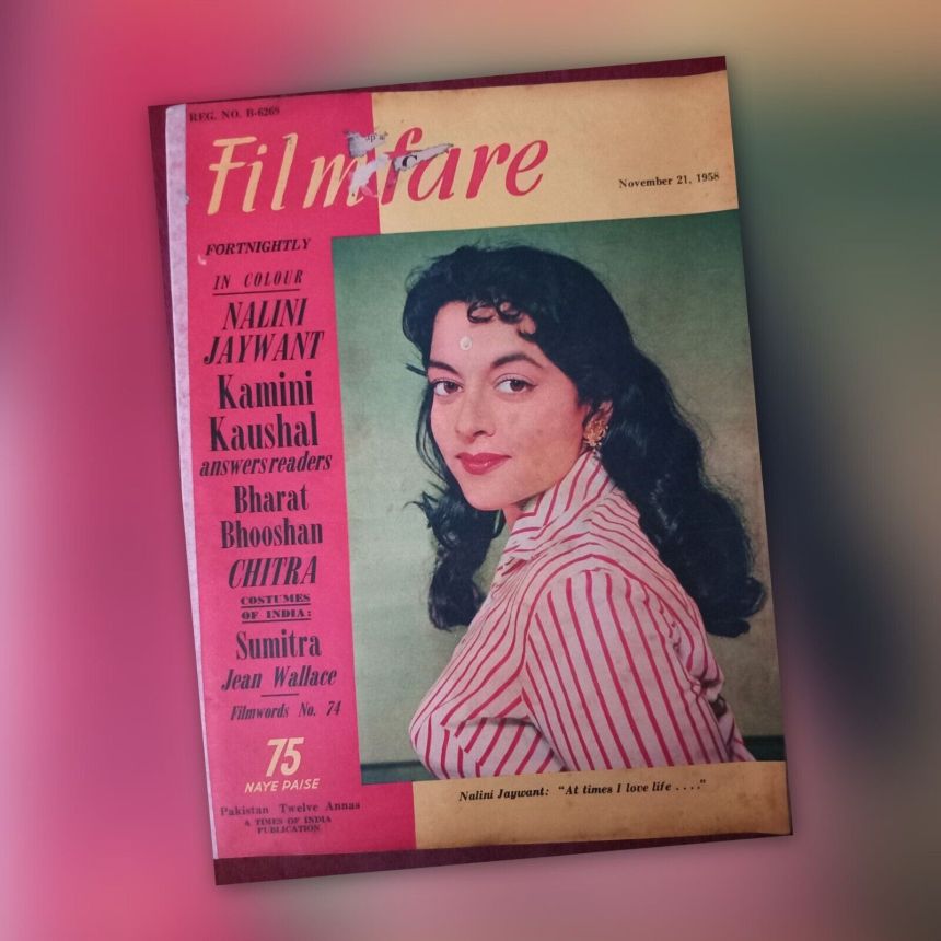 FILMFARE magazine side cover 21 November 1958