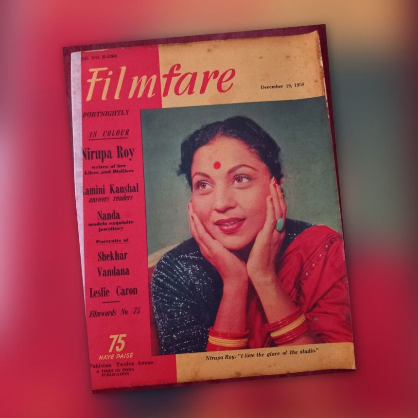 FILMFARE magazine side cover 19 December 1958