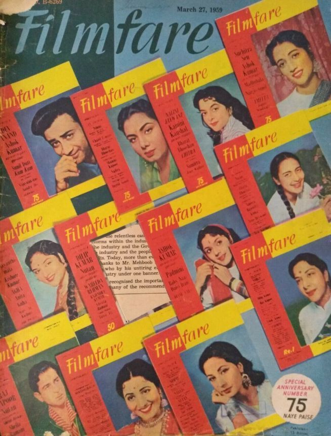 FILMFARE magazine side cover 27 March 1959