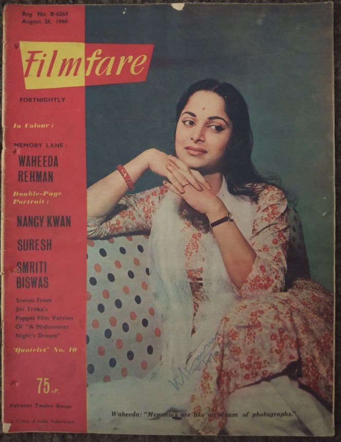 FILMFARE magazine side cover 26 August 1960