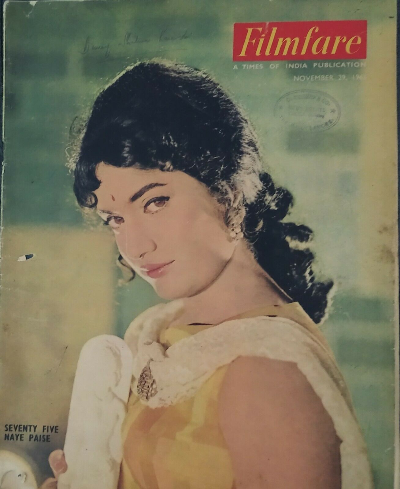 FILMFARE magazine side cover 29 November 1963