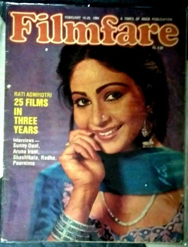 FILMFARE magazine side cover 16 February 1984