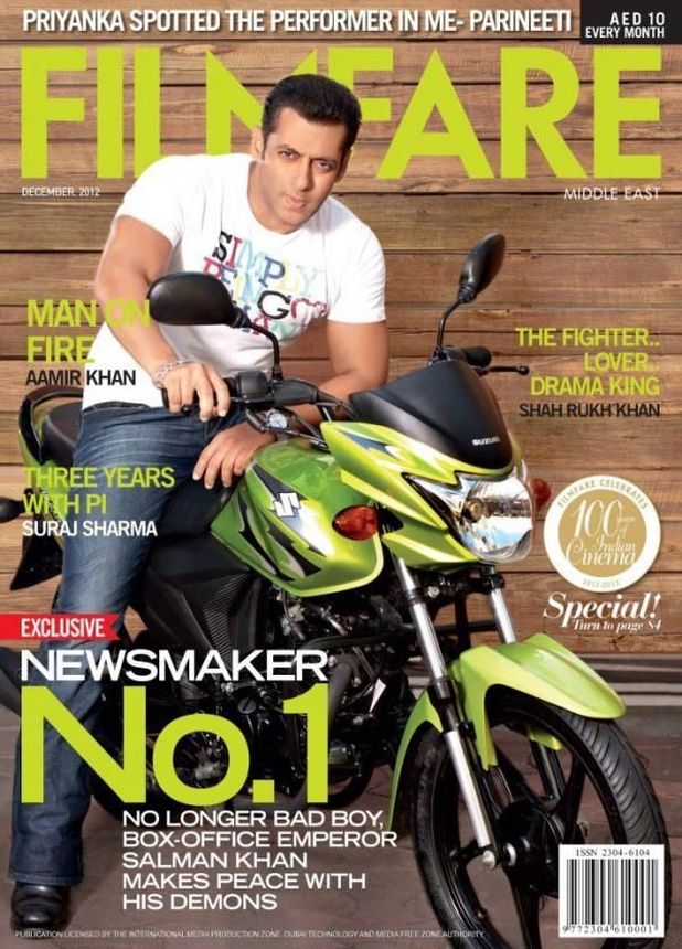 FILMFARE UNITED ARAB EMIRATES magazine side cover  December 2012