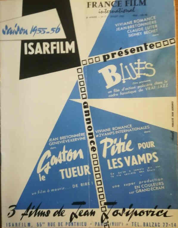 FRANCE FILM INTERNATIONAL magazine side cover  July 1955