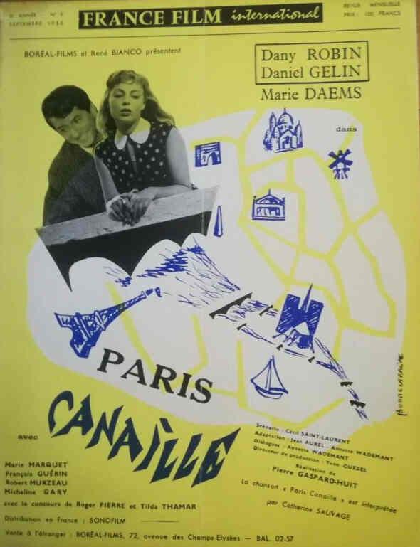 FRANCE FILM INTERNATIONAL magazine side cover  September 1955