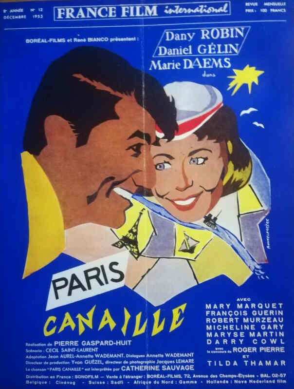 FRANCE FILM INTERNATIONAL magazine side cover  December 1955